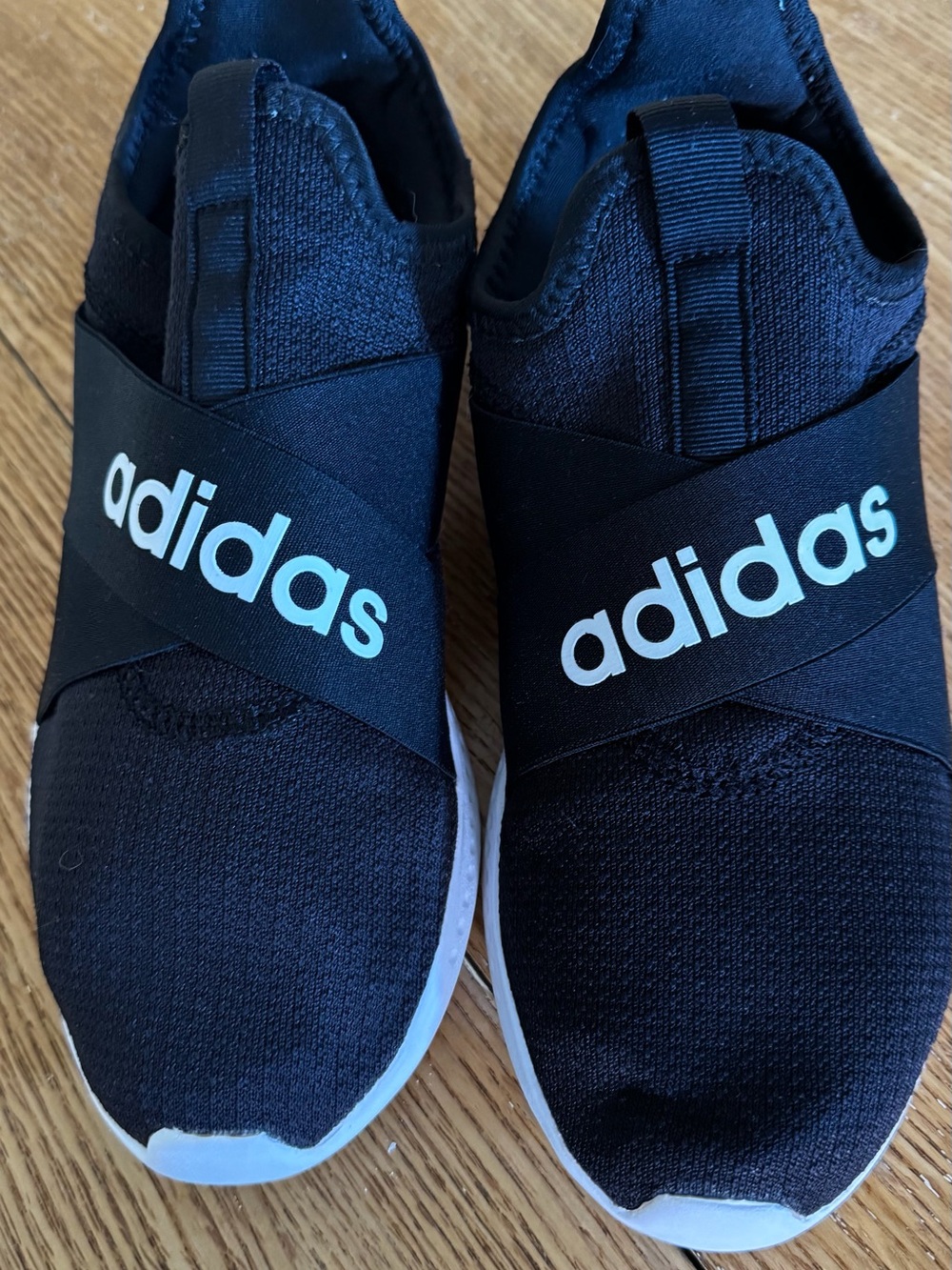 adidas Black Slip-On Athletic Sneakers with White Soles - Picture 2 of 12